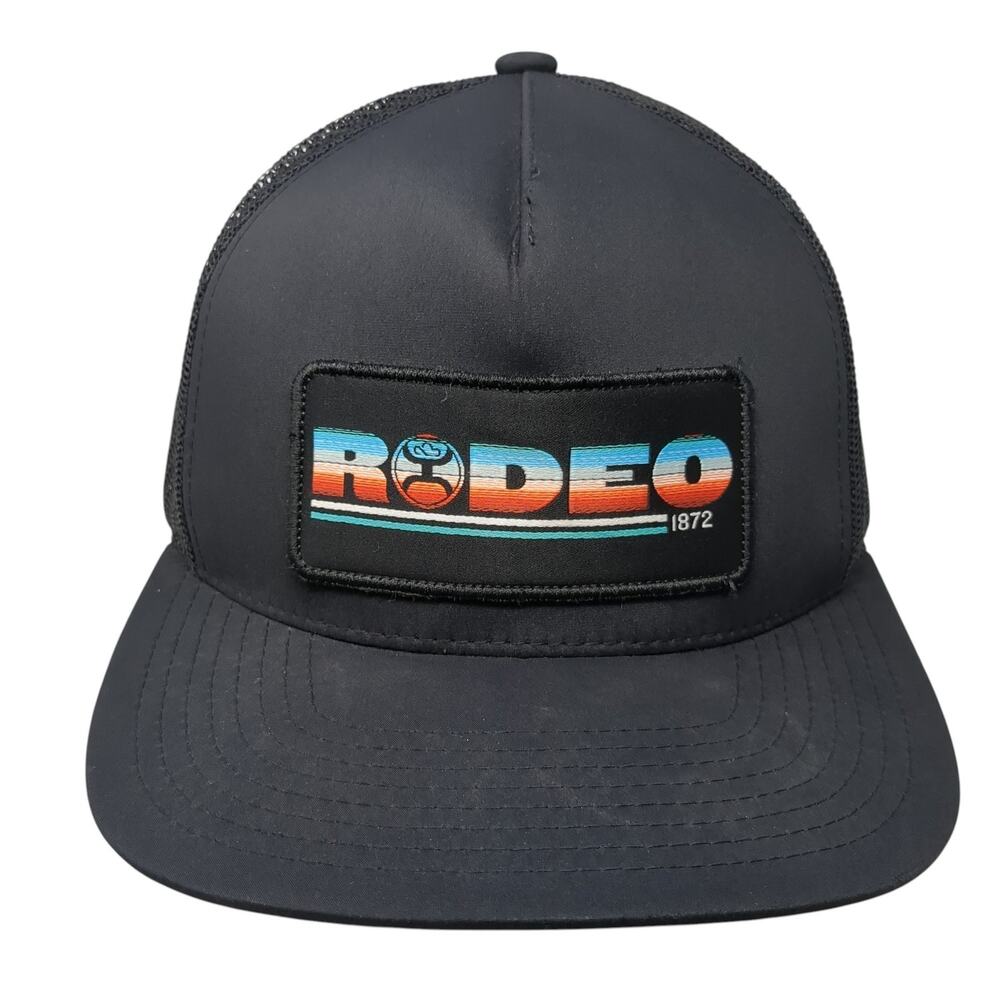 Rodeo Snapback Trucker Hat Black One Size Adjustable Embroidered Get Your Hooey